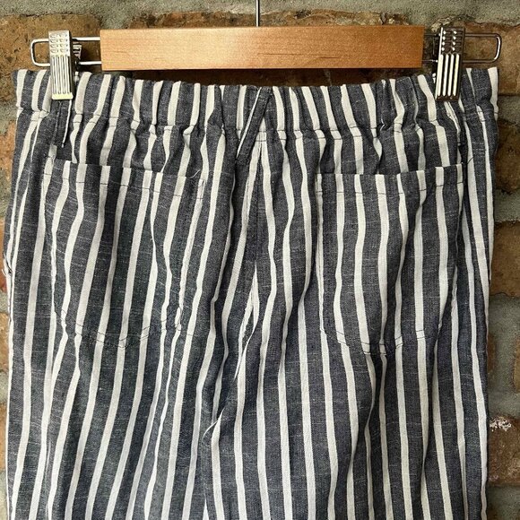 4our Dreamers Womens Blue/White Cotton Striped Beach Lounge Pants Size S EUC - Picture 8 of 12